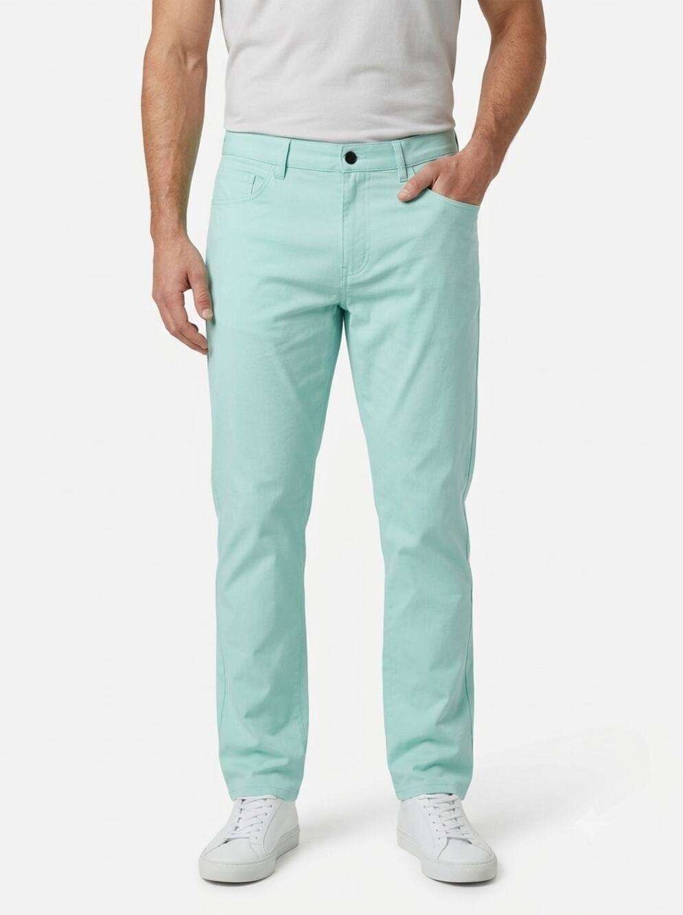 NWT Greyson Wainscott Five Pocket Chino Pants 35/32 Skystone Flat Front Straight